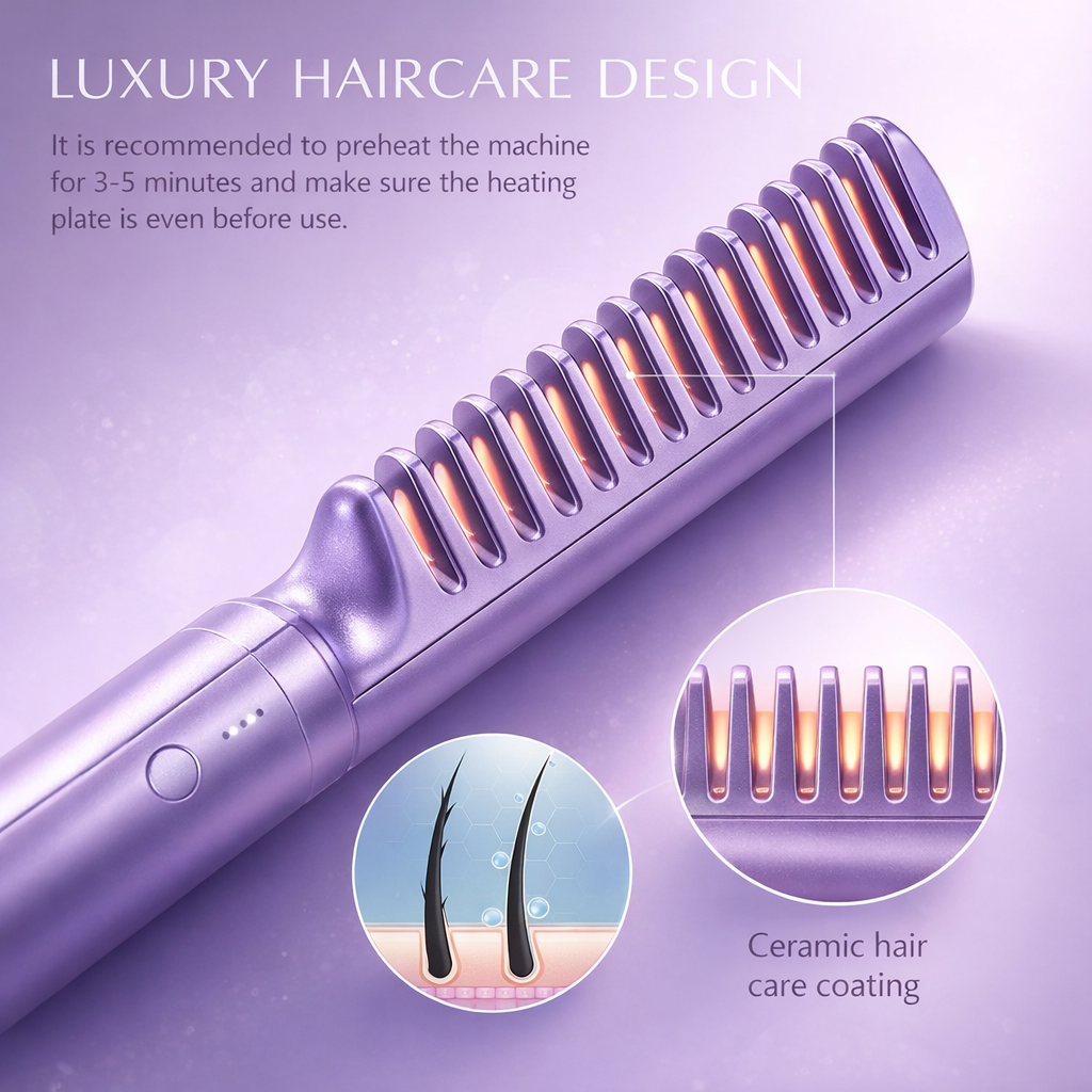 Cordless Mini Hair Straightening Comb